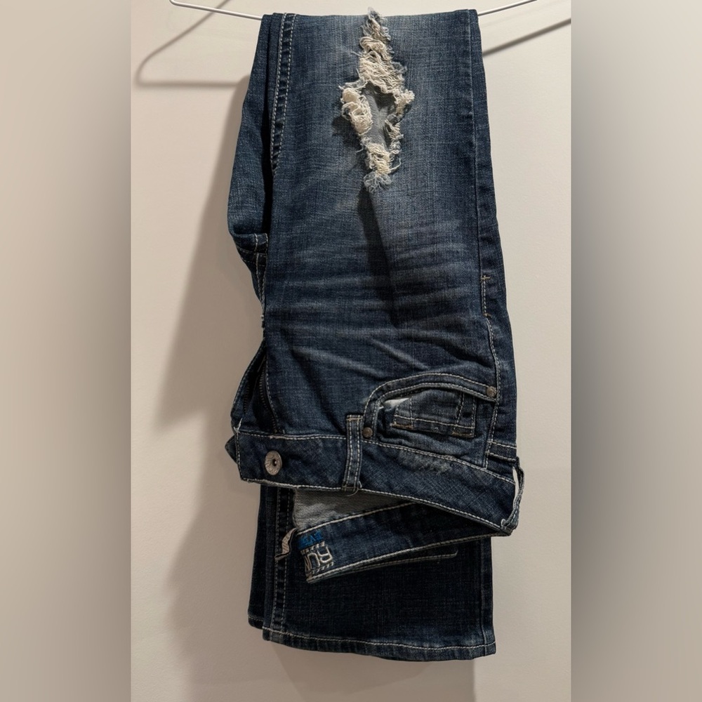Refuge Runway Everyday Boot Women's Low Rise Stretch Faded Blue Jeans Size 8L